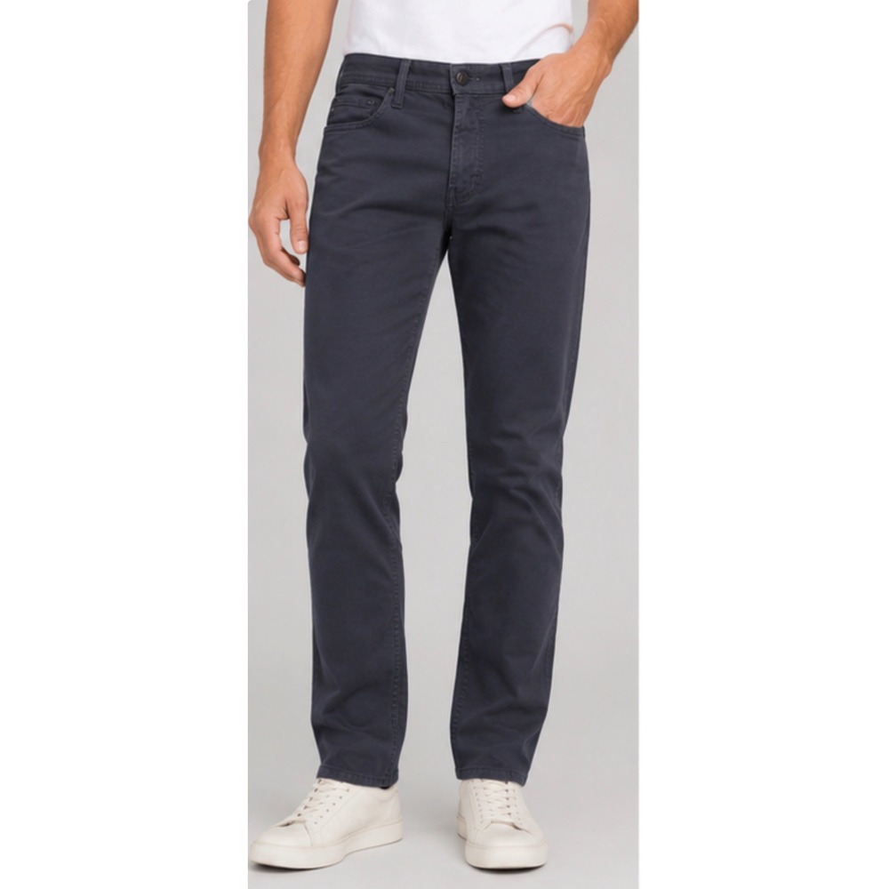 AG Adriano Goldschmied Everett Slim Straight Pants Navy Blue Italian Fabric Mens